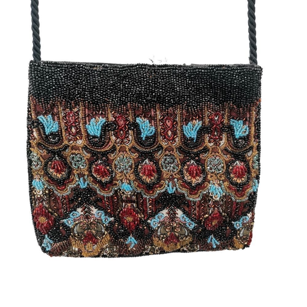 Rare Vintage Gucci Collector Multicolored Beaded Floral Bag | Circa 1980s - Picture 3 of 5